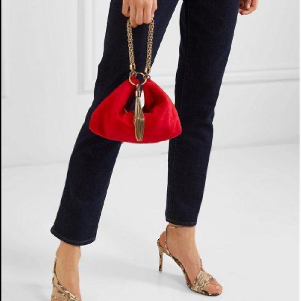 Jimmy choo suede Callie clutch bag